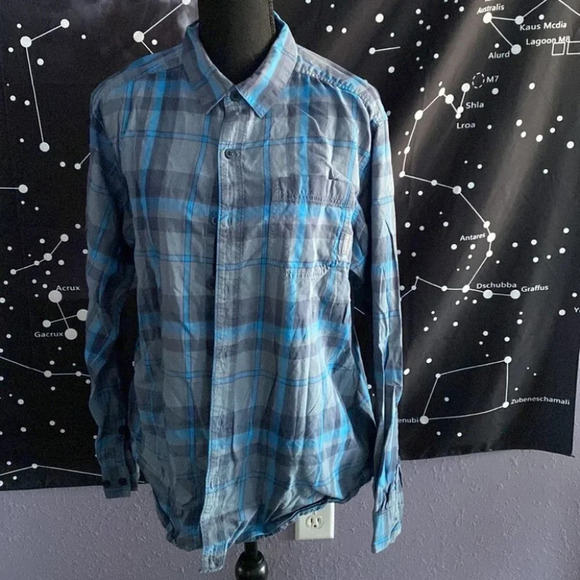 Blue Plaid Columbia Long Sleeve - Picture 1 of 4